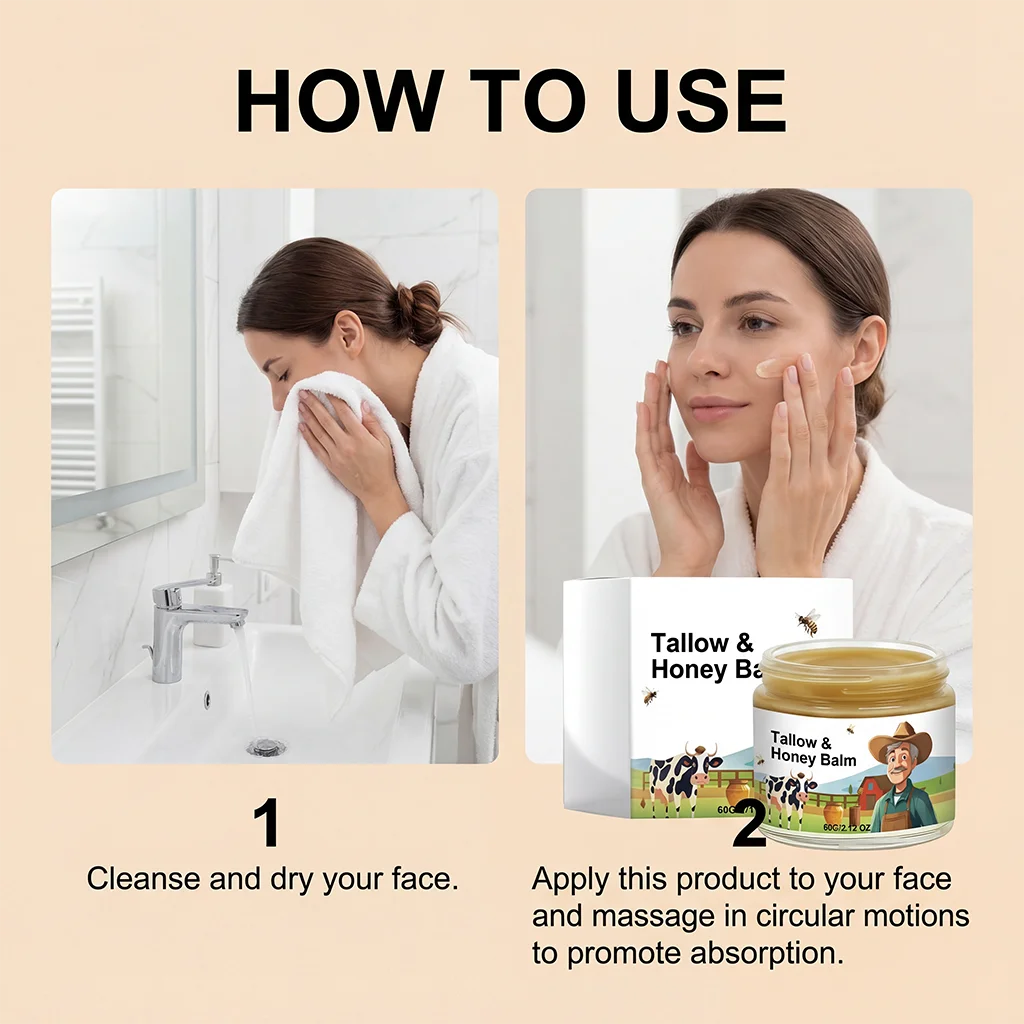 Beef Tallow & Honey Face Cream – Daily Moisturizer Face Moisturizer Cream Oasis Select
