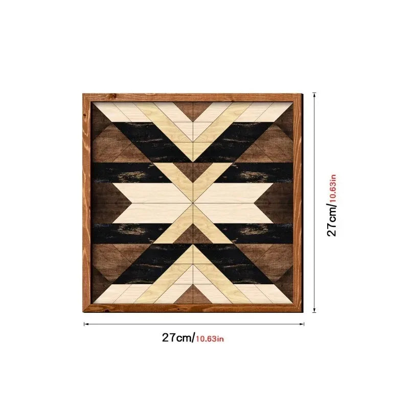 Wall Stickers Wooden Frame Paintings Nordic Style Geometric Patterns Living Room Bedroom Study Decoration Oasis Select