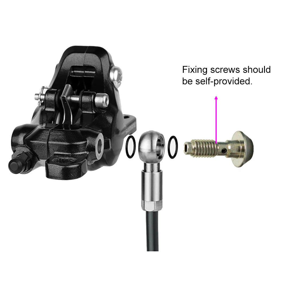 For Banjo Fitting Hydraulic Brake Olive Kit with Hose Connector Insert Nut and Sealing Rings for Bikes For Magura Oasis Select
