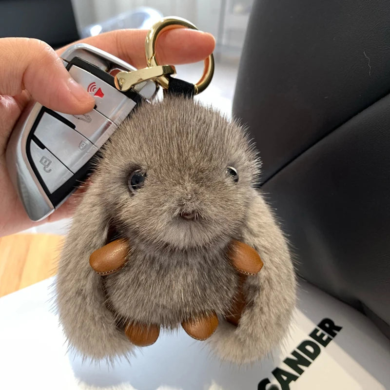 Cute Rabbit Plush Keychain Women Bag Car Keychain Pendant Decoration Jewelry Bags Hanging Accessories Gifts Oasis Select MR-02