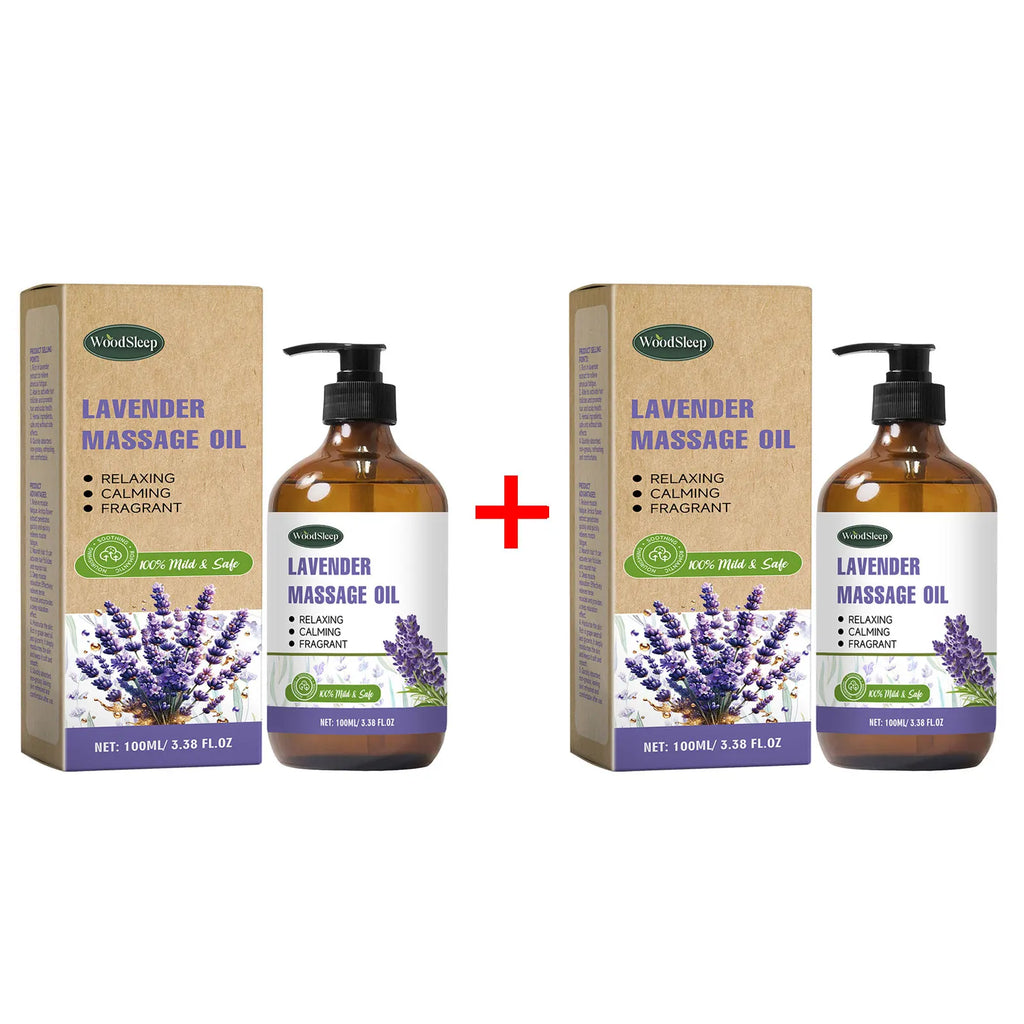 WOODSLEEP Ginger Massage Oil – Lymphatic & Muscle Relief Body Massage Oil Oasis Select Lavender x 2pcs