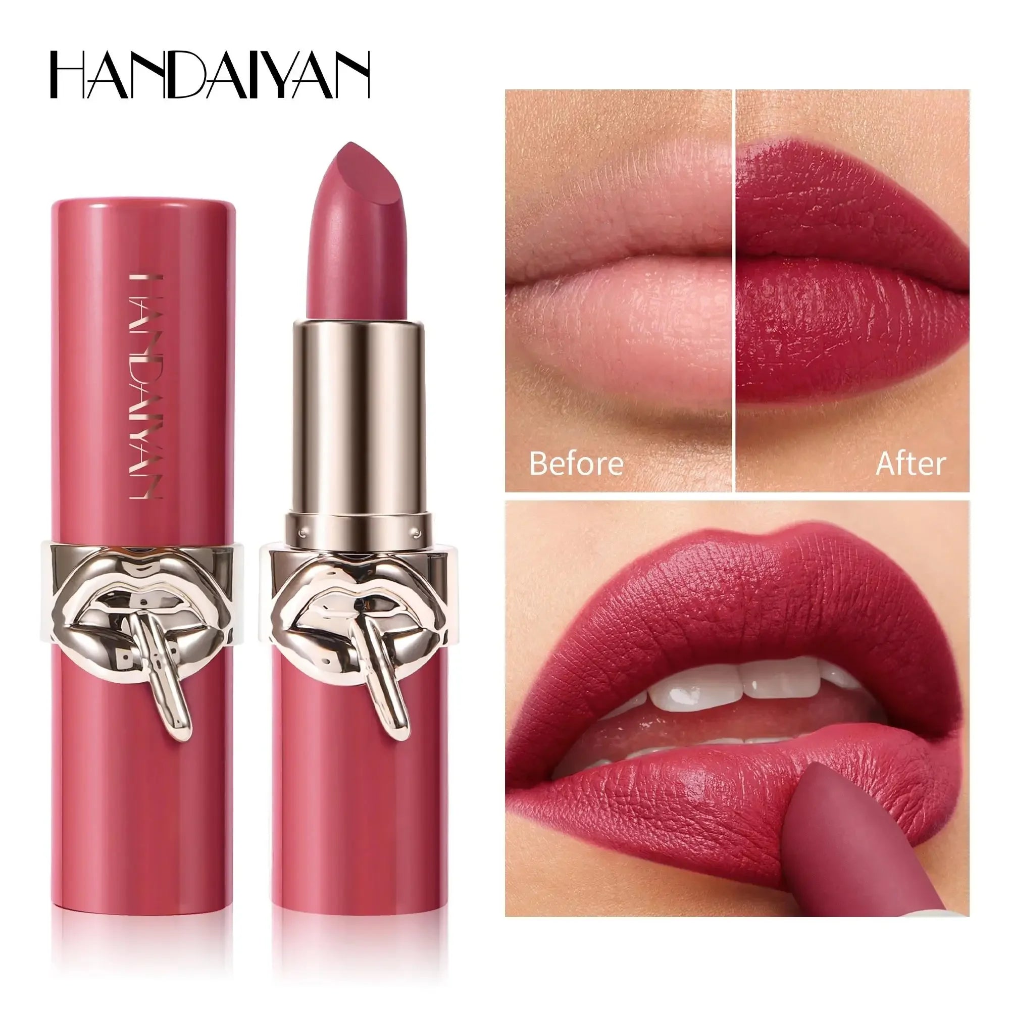 HANDAIYAN Velvet Matte Lipstick | Moisturizing, Waterproof, 6 Shades