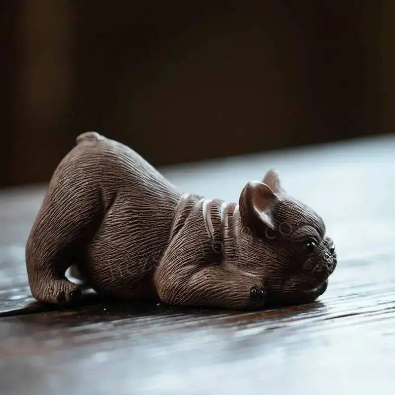 Purple Clay Tea Pet Puppy Figurine Creative Tea Ceremony Piece Wealth-enhancing Zodiac Bull Terrier Budgie French Bulldog Tea Oasis Select