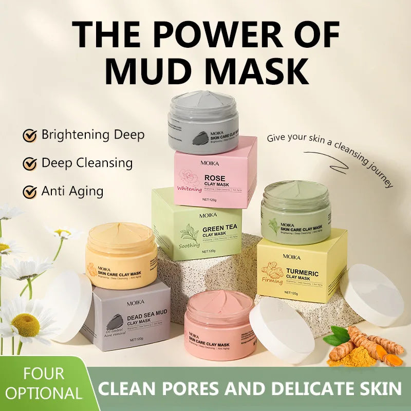 120gRose Whitening Clay Mask Cleans Skin Delicate Mild Hydrating Firm Clean Pores Remove Blackheads Acne Facial Mask Facial Care Oasis Select