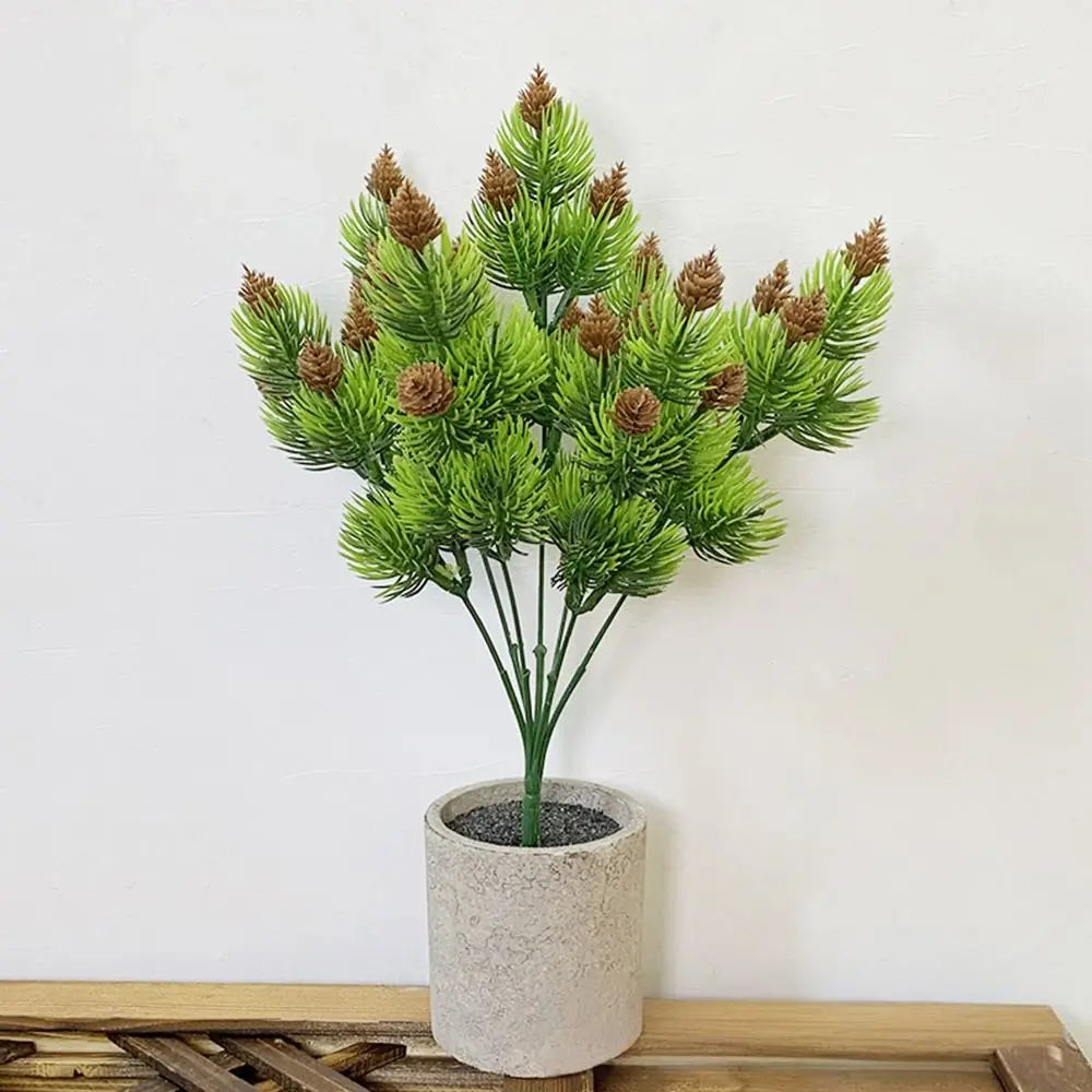 Green Artificial Pine Branches Desktop Ornament DIY Accessories Faux Pine Leaves Craft Fake Plant Fake Pine Home Decoration Oasis Select
