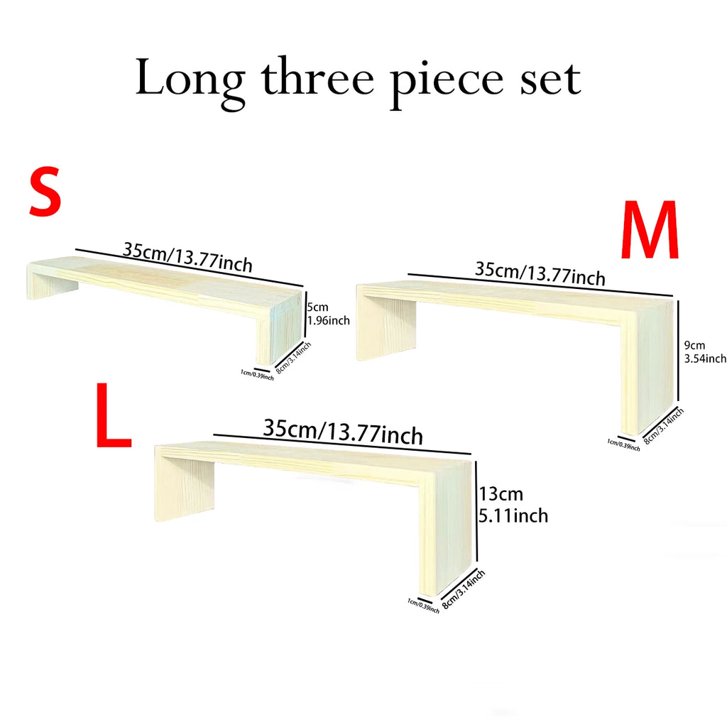 1pc ladder style wooden jewelry display rack long/short bracelet storage display rack countertop style store display rack Oasis Select Yellow-Long Style