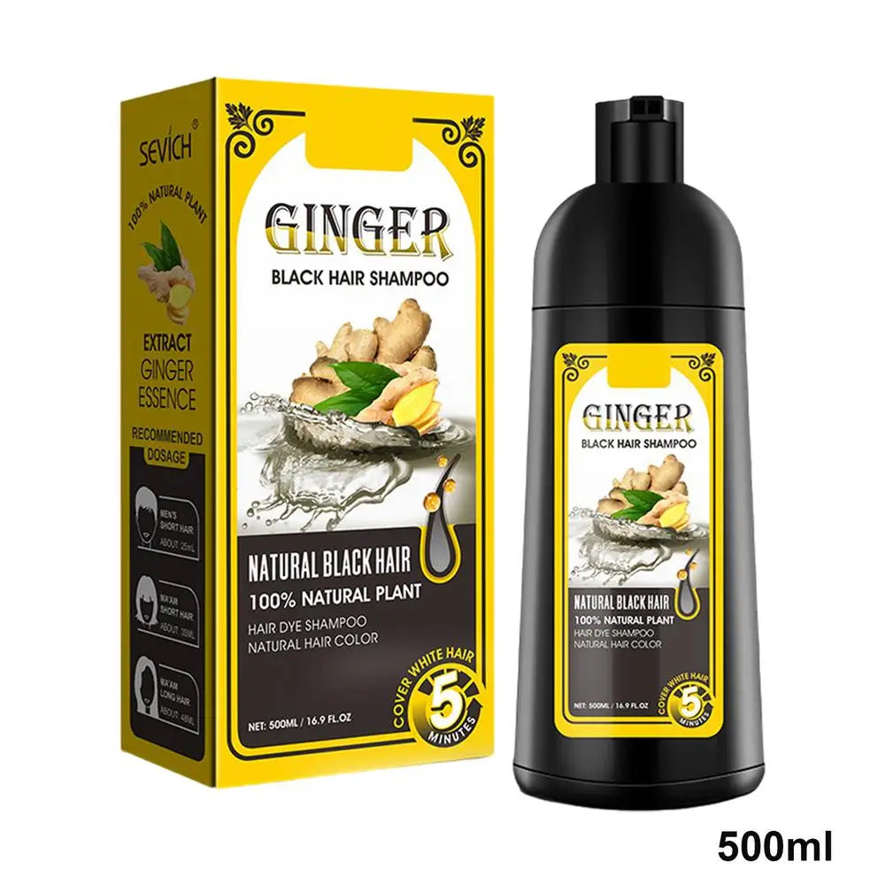 500ml Ginger shampoo coconut Shampoo Natural Hair Dye Shampoo Blacking Gray Hair Dye Black Shampoo For White Coloring Oasis Select ginger China Mainland