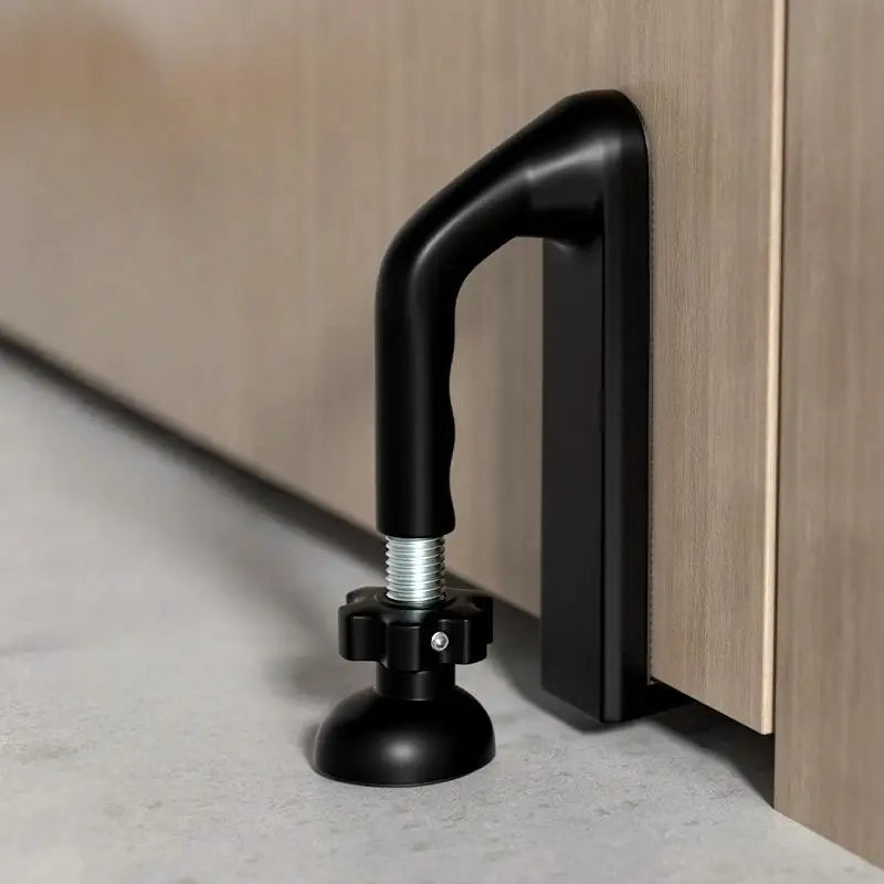 1Pcs Adjustable Door Stopper Portable Travel Security Lock Hotel Home Anti Theft Safety Tool for Women Oasis Select Black
