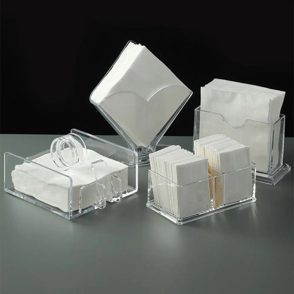 Fashion Transparent Acrylic Napkin Holder Sturdy Desktop Upright Tissue Box Vertical Paper Towel Box Restaurant Napkin Box Oasis Select