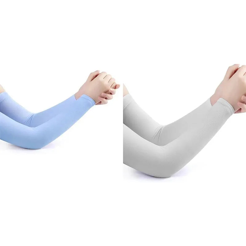1/2pair Ice Silk Sun Protection Cuffs Gloves Sun Protection UV Protection Hand Protection Cover Anti Slip Summer Outdoor Cycling Oasis Select mix-2pairs 9