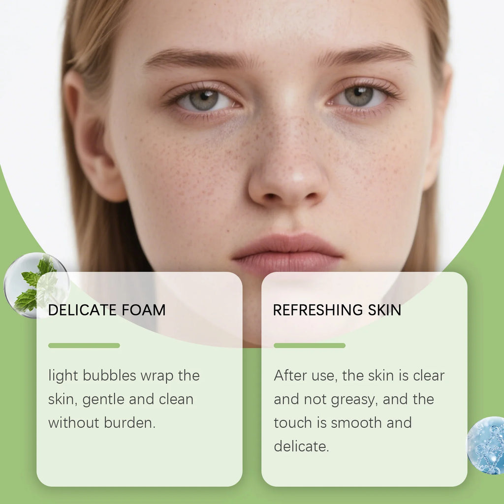 Basil Bubble Cleansing Mask Reduce Blackheads Purify Skin Oil Control Gentle Exfoliate Remove Pores Dirt Moisturizes Mud Mask Oasis Select