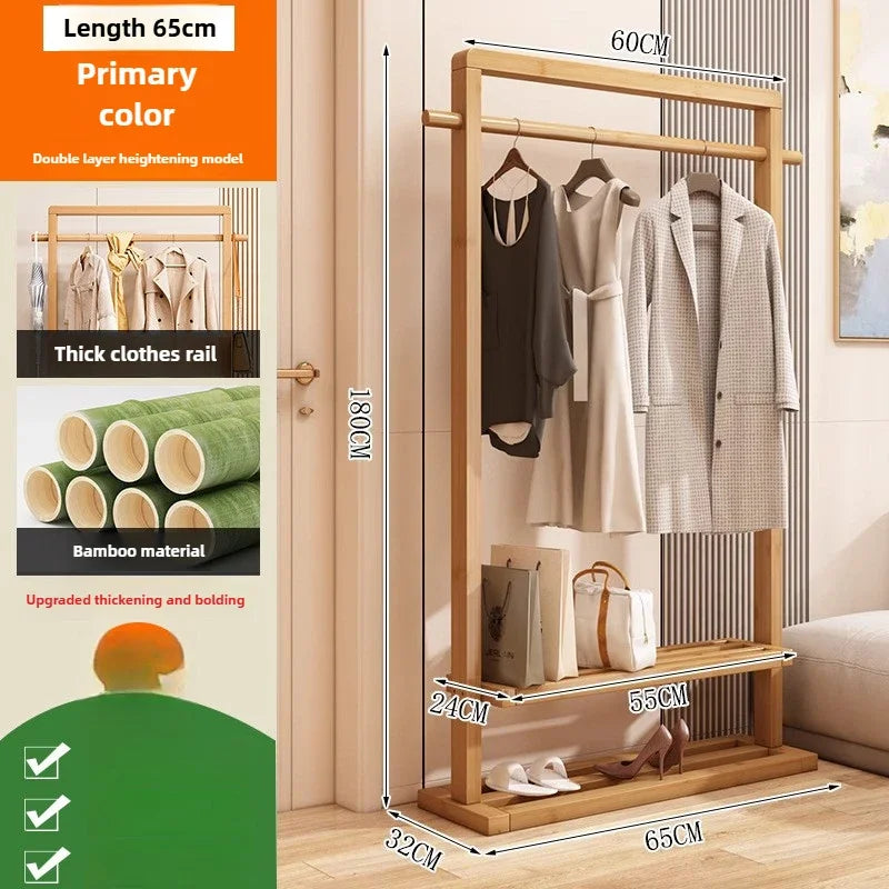 Multi-functional Hanging hanger Floor-to-ceiling bedroom Simple hanger Removable coat rack sturdy and durable Oasis Select Log color I