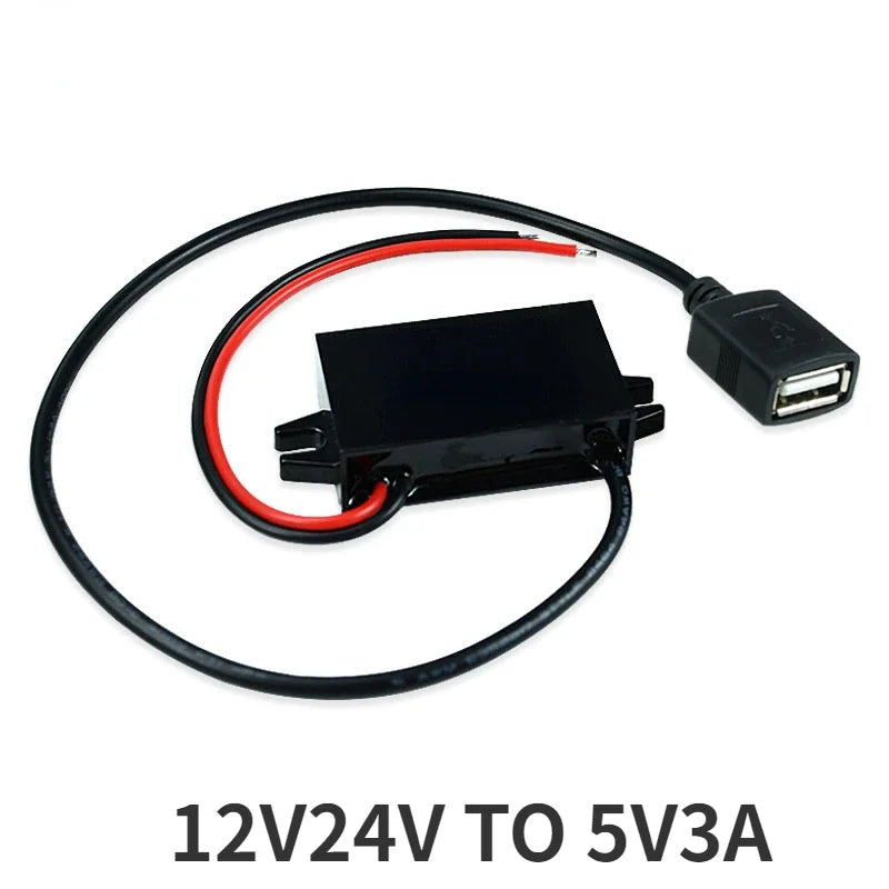 12V24V to 5V 3A Car Power Converter Mini Micro USB Output Adapter Step Down Voltage Power Supply DC-DC with Reverse Protection Oasis Select Single square USB 12V24V 5V 3A|China Mainland