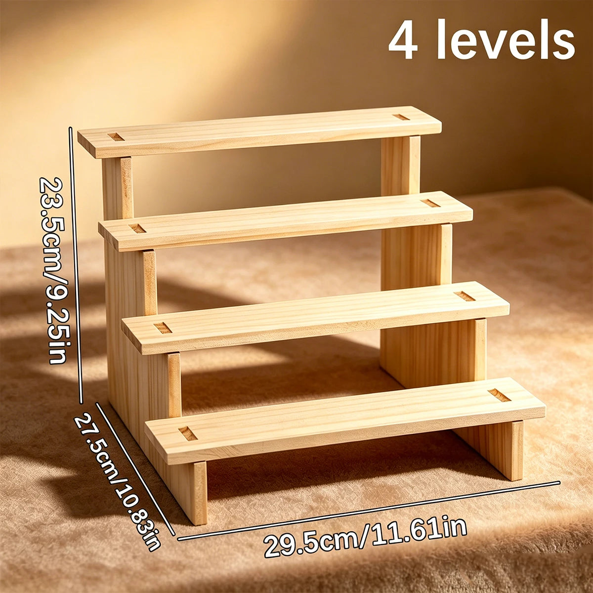 1pc multilayer wooden jewelry storage rack earrings necklace jewelry display rack stepped desktop perfume jewelry support Oasis Select 4layers