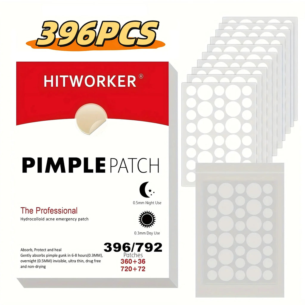 792/396 ultra-thin hydrocolloid acne patches - invisible, non irritating, alcohol free day and night spot stickers Oasis Select 396pcs