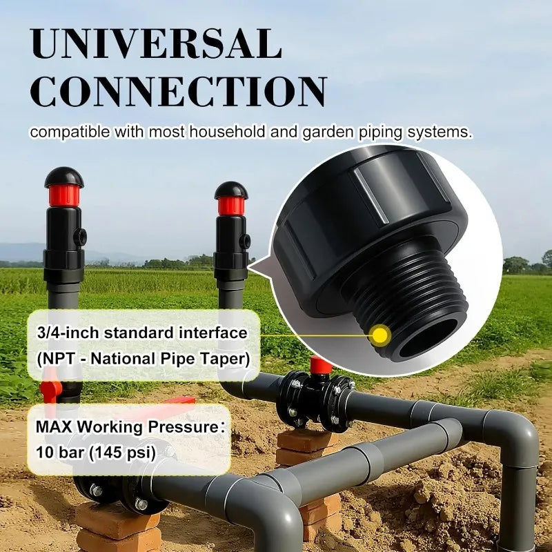 2pcs Air& Vacuum Relief Valve for Water Tanks, 3/4 1 Inch Automatic Air Vent Valve BS Thread Connection, Drip Irrigation Systems Oasis Select