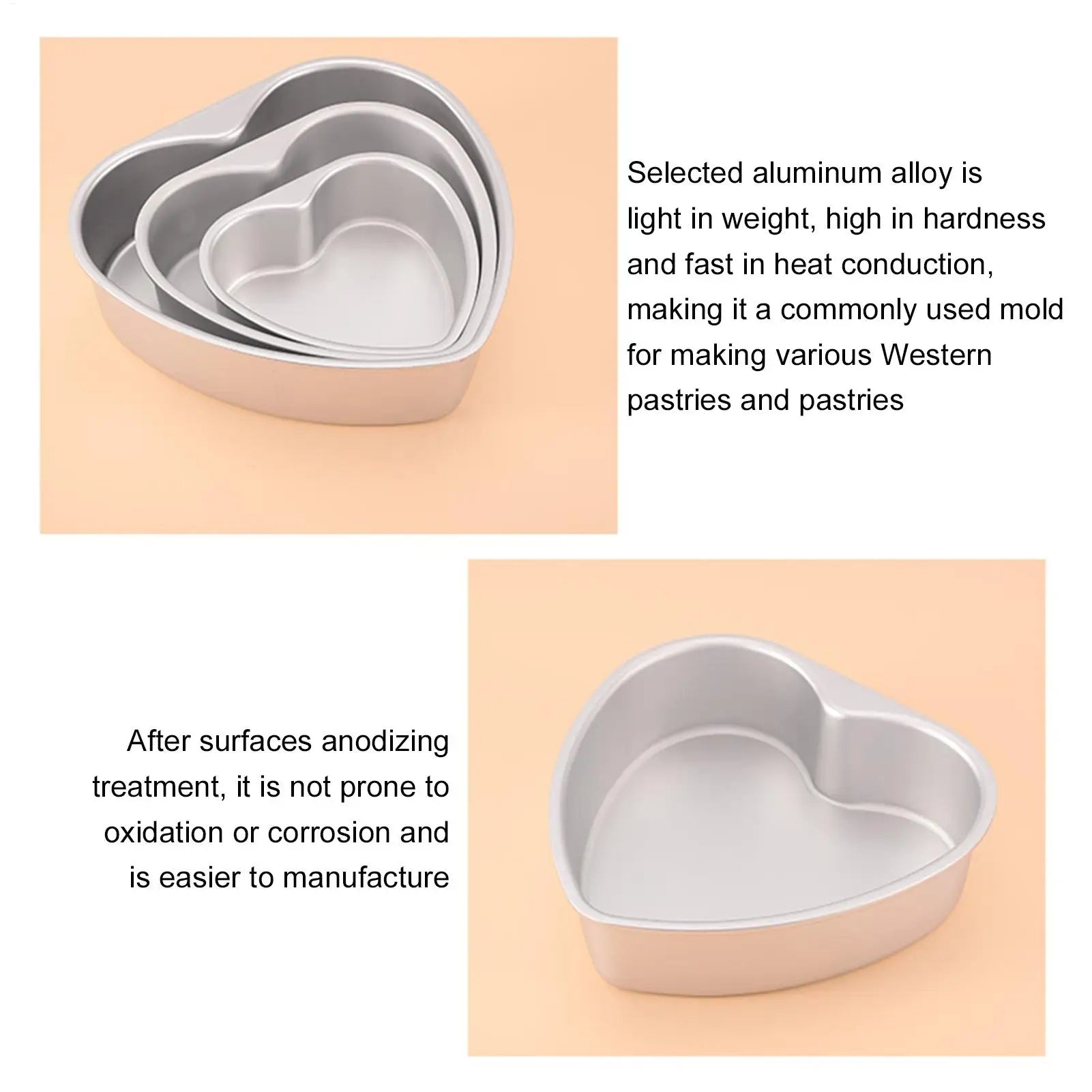 Cake Pan 6/8/10 Inch Heart Shaped Cake Pan Non-Stick Cake Pan Mold For Wedding Birthday Baking Cake Tin Cheesecake Pan Cake Mold Oasis Select