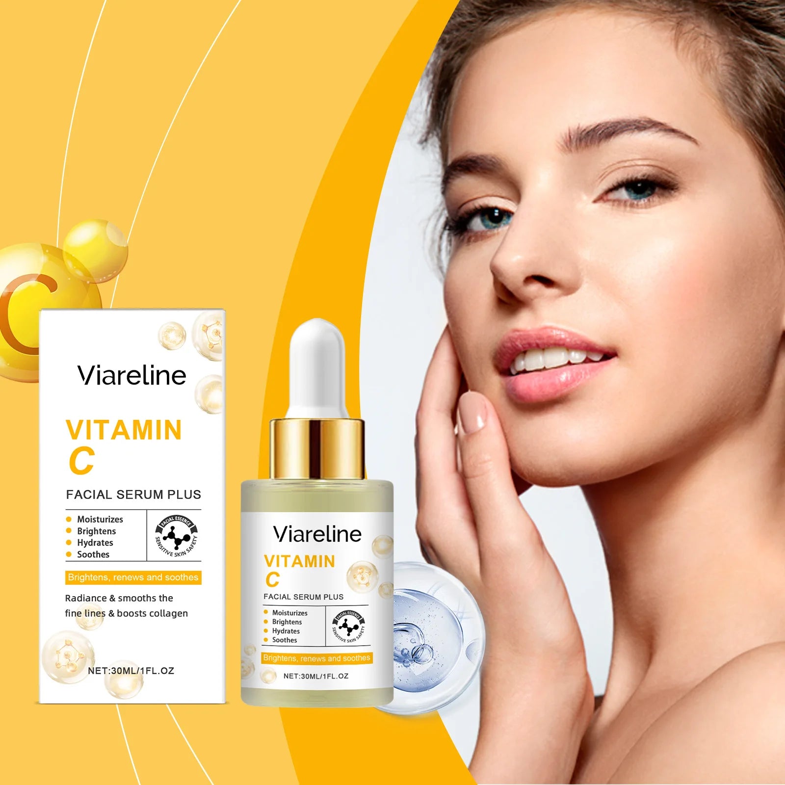 Vitamin C Moisturizing Facial Serum, Nourishing, Improving Skin Elasticity, Reducing Fine Lines Daily Skincare Essence Oasis Select