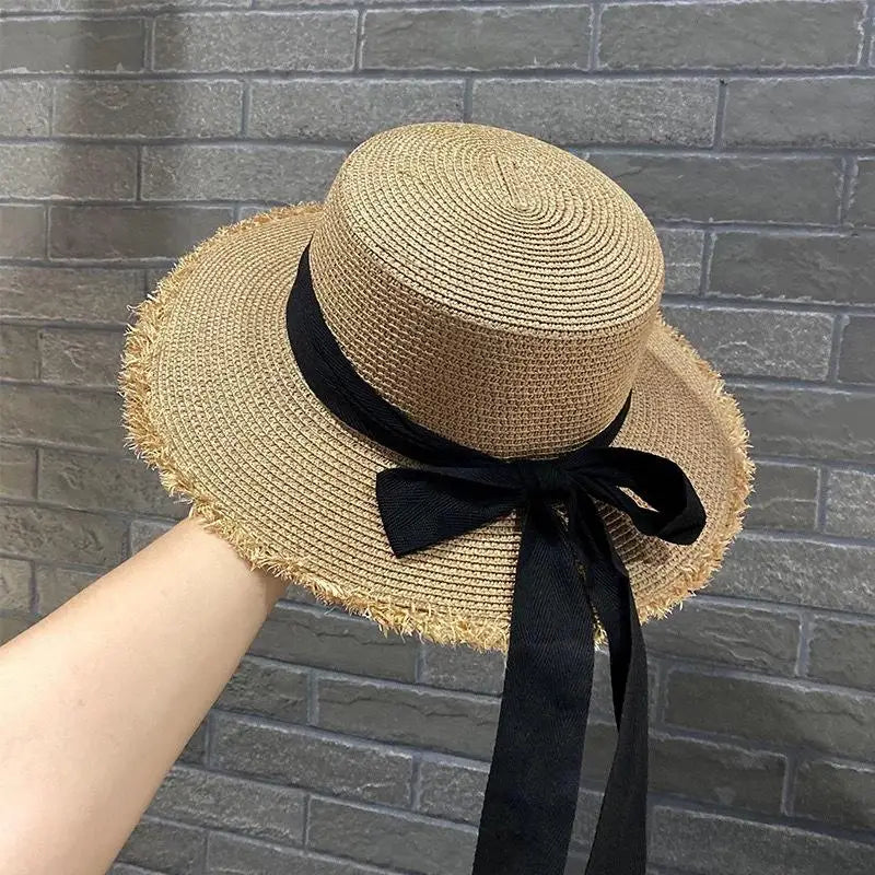 Women Straw Sunscreen Cap 모자 썬캡 비치모자 очки солнцезащитные женск Gorros Foldable UV Protection Outdoor Large Brim Sunscreen Oasis Select B6