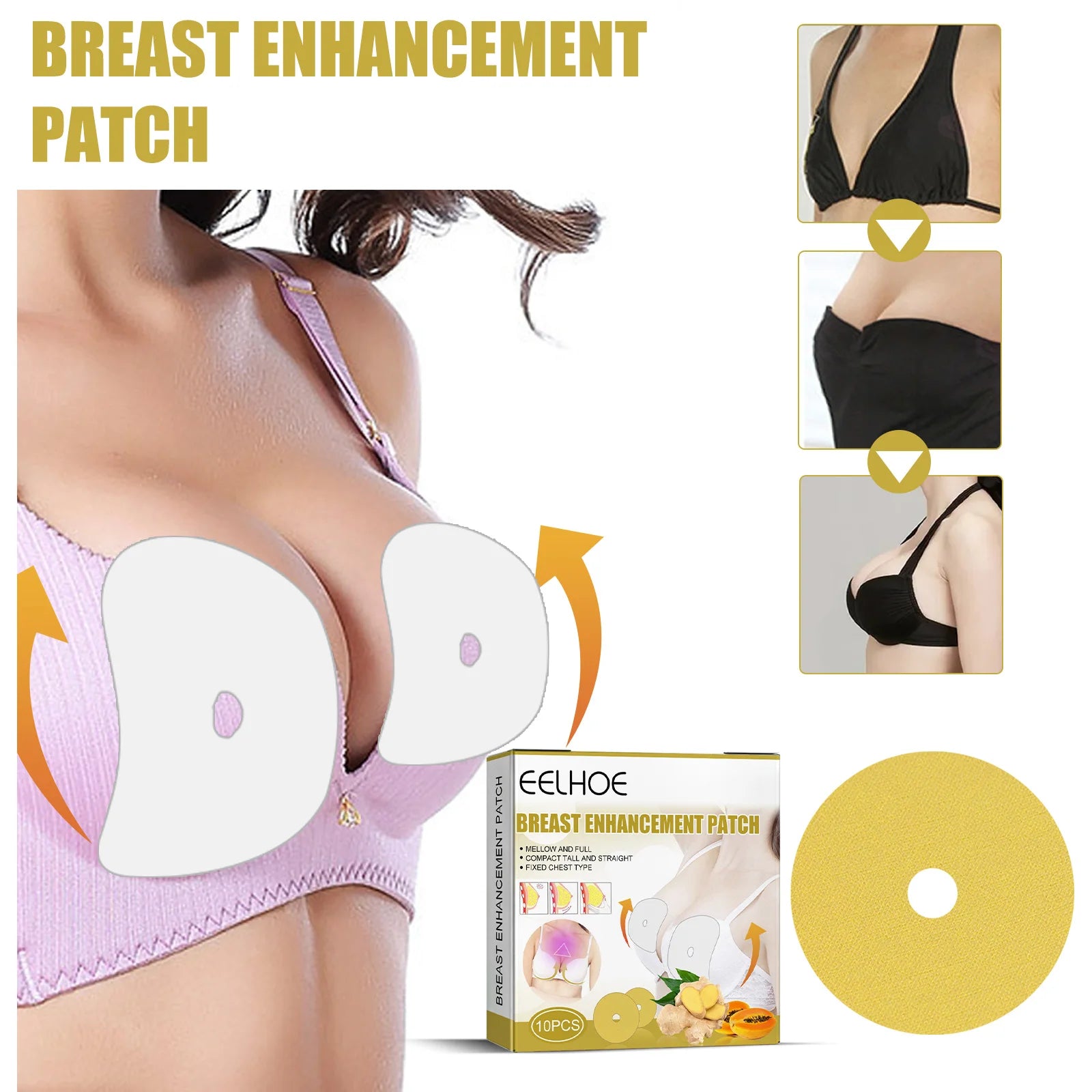 Breast Care Patch, Ginger Bust Enhancer Patch, Firming & Lifting Breast Patch for Fullness & Uplifting Natural Smooth Oasis Select