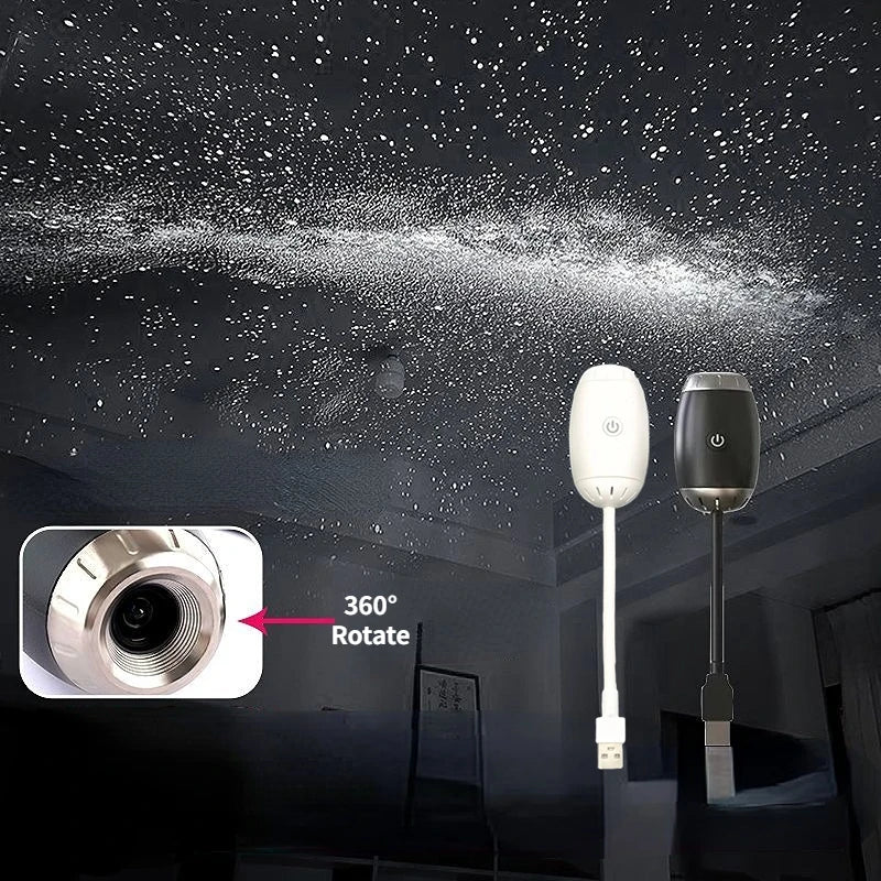 LED Car Atmosphere Projector Light Mini Galaxy Starry Sky Ambient Lamp Romantic Saturn Star Light for Bedroom Car Roof Decor Oasis Select