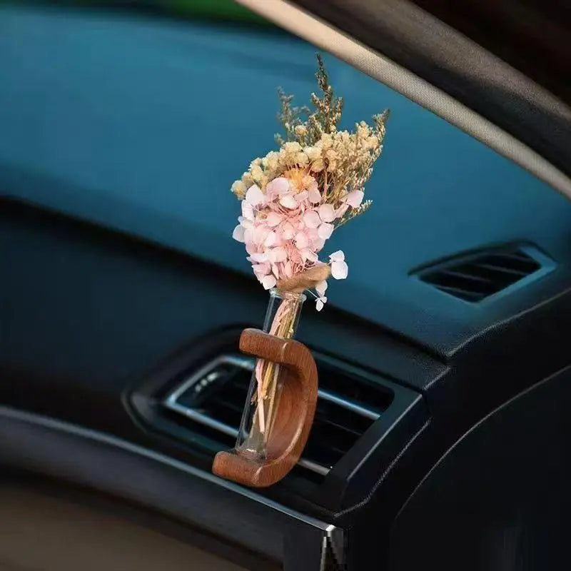 Flower Vase Clip Eco-friendly Personalized Wooden Car Vent Clip Vase Dashboard Decor Unique Flower Display Clip Desktop Ornament Oasis Select