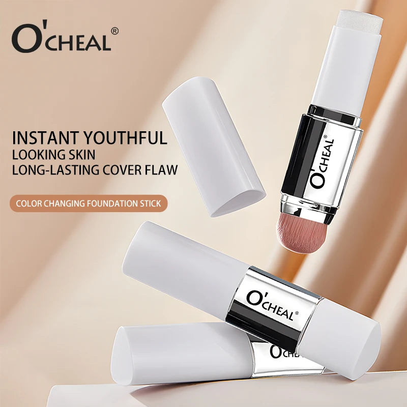 O'CHEAL Temperature Changing Foundation Stick Facial Coverage Blemishes Pores Double-Headed Face Matte Makeup Foundation Cream Oasis Select