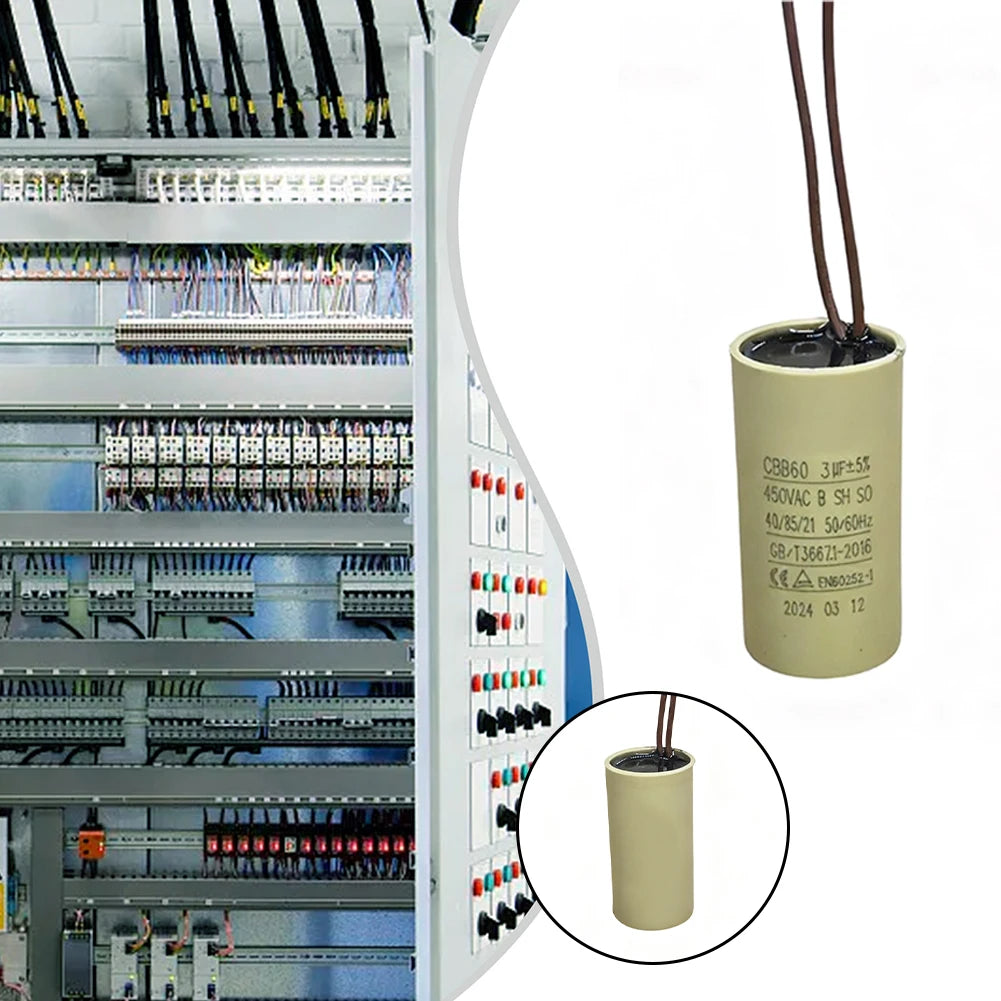 CBB60 Capacitor For Circulating Water Pump Hanging Fireplace 2.5uF Capacitor For Air Compressors Pressure Washers Oasis Select