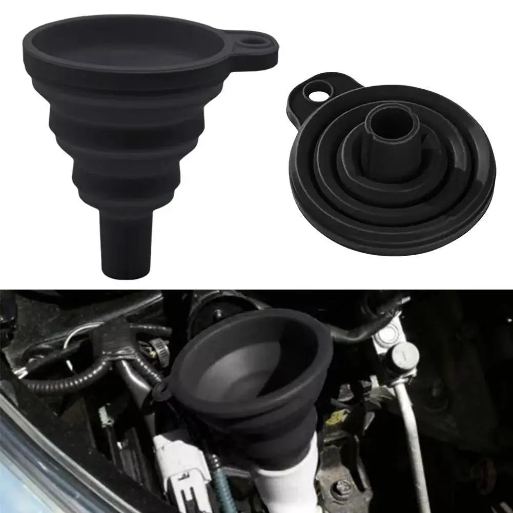 Foldable Silicone Car Funnel – Oil, Petrol & Fluid Transfer