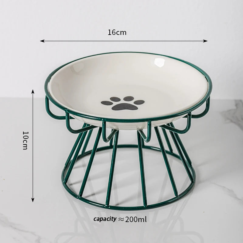 Ceramic Raised Pet Bowl Food Water Treats For Cats &amp Doggie Cat Stand Bowl Dogs Supplies Outdoor Feeding Drinking Accessories Oasis Select A3