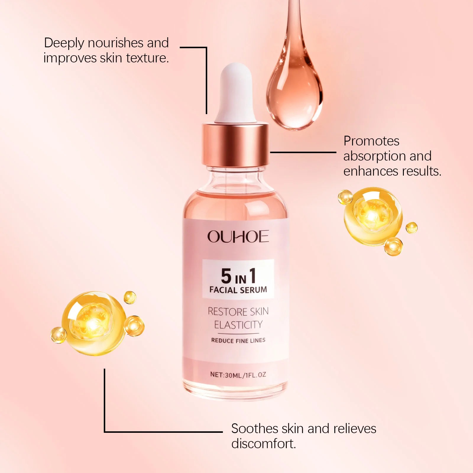 Antioxidant 5-in-1 Facial Serum Fades Dark Spots and Dullness Brightens Skin Tone Tightens pores Nourishes and Moisturizes Oasis Select
