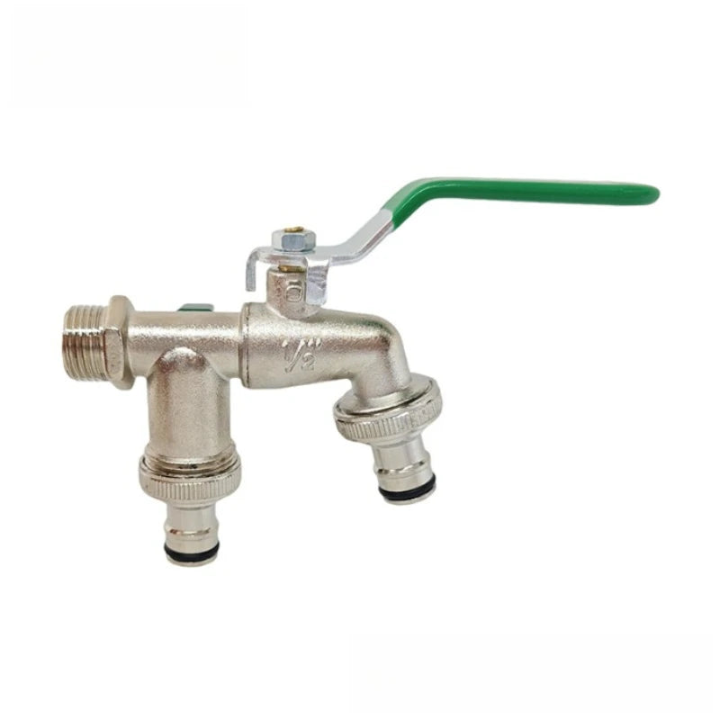 Valve Faucet Industrial Home Brass Water Tap Single/Double Irrigation Zinc Alloy Garden Bibcocks Lever Handle Taps 90 Degree Oasis Select