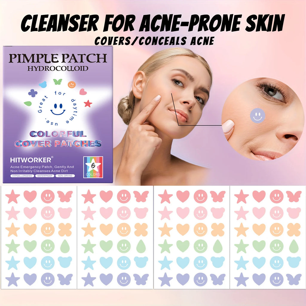240 pieces/set of colorful cute design PE material patches - waterproof, alcohol free, non irritating transparent acne patches Oasis Select
