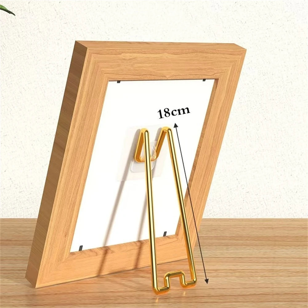 No Drill No Nail Photo Frame Stand Desktop Display Holder For Pictures Albums And Artwork Easy Setup Sturdy Support Only Bracket Oasis Select Gold-M 3-9