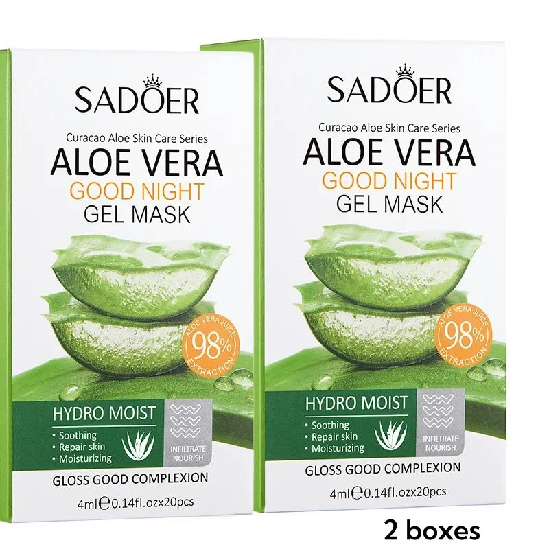 Sadoer Aloe Vera Overnight Sleeping Face Mask – 20 Pcs Sleeping Face Mask Oasis Select 2 Boxes