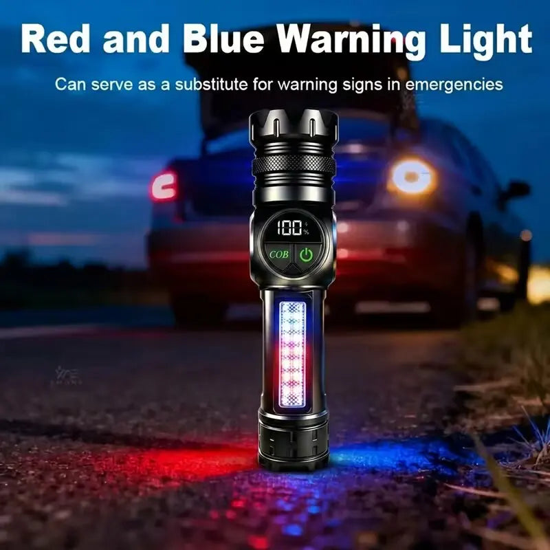 Mikenoon Magnetic LED Flashlight USB Rechargeable + Side Light