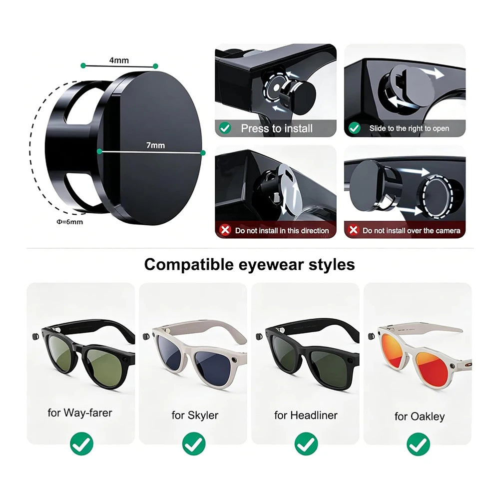 LED Light Blocker Cover for Ray-Ban Meta Smart Glasses