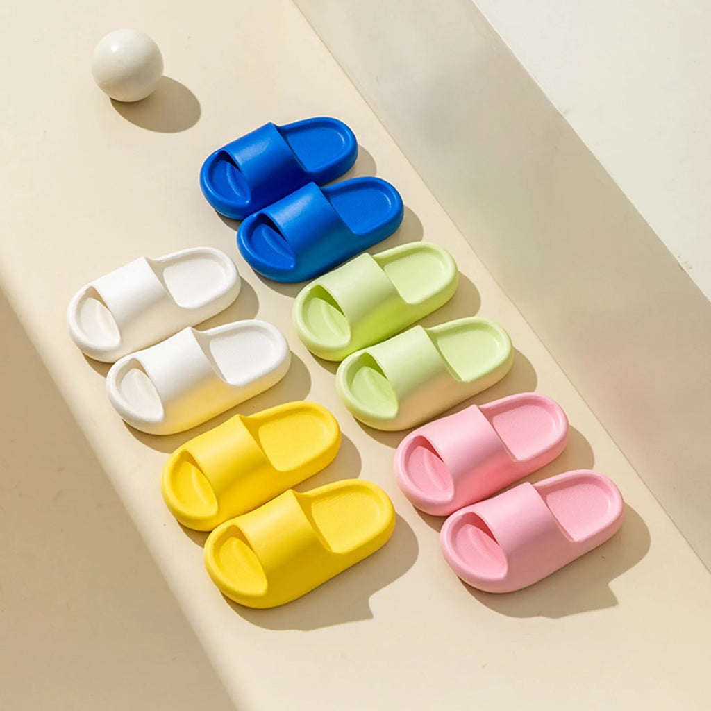 Children Bathroom Slippers Summer Solid Color Anti Slip Soft Sole Kid Slippers 4-10 Years Old Boys and Girls Cute Home Slippers Oasis Select