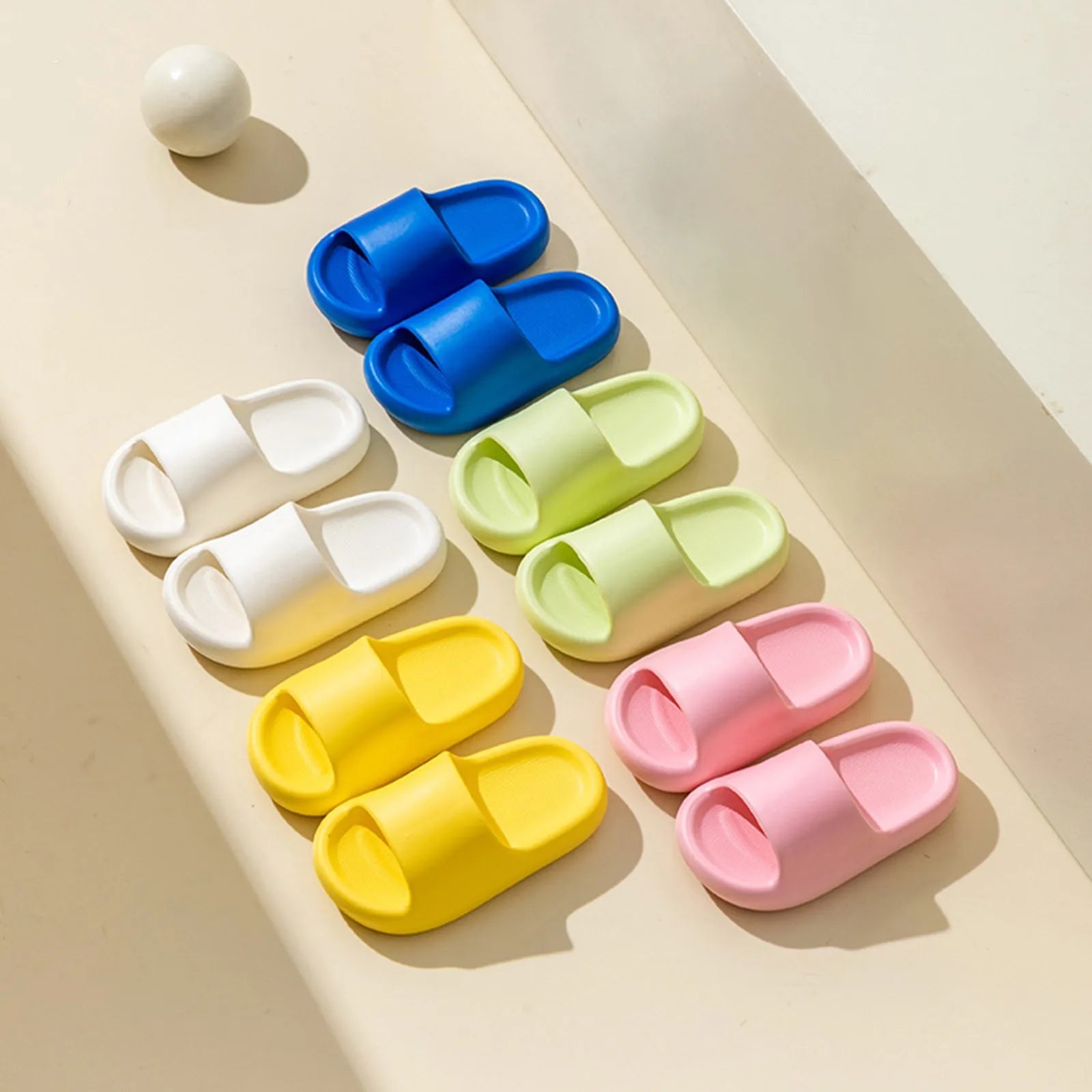 Children Bathroom Slippers Summer Solid Color Anti Slip Soft Sole Kid Slippers 4-10 Years Old Boys and Girls Cute Home Slippers Oasis Select