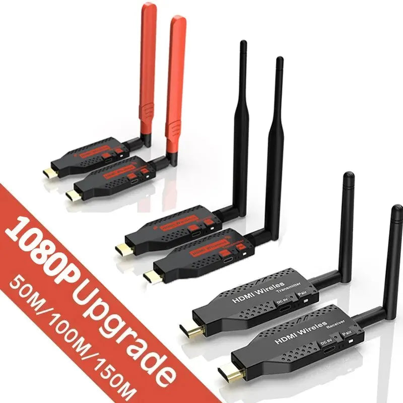 1080P 150m Wireless HDMI-Compatible Extender 1 TX to4 Splitter Video Transmitter Receiver for PS4 Camera Laptop PC to TV Monitor Oasis Select