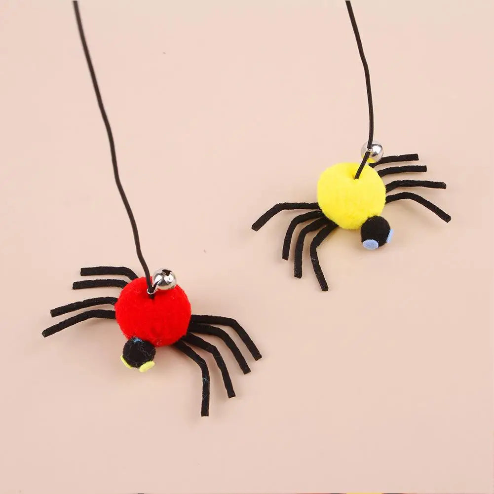 Cat Pet Toy Hanging Door To Relieve Depression Swinging Hanging Elastic Rope Feather Playing Stick Bell Spider for Pet Supplies Oasis Select
