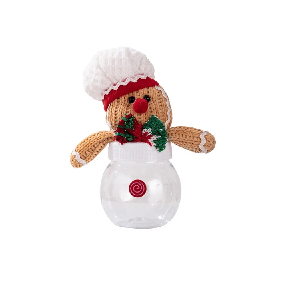 Seasonal Candy Jar with Biscuit Man Design for Treat Organization Clear Fabric and Plastic Build for Holiday Decoration Oasis Select B China Mainland
