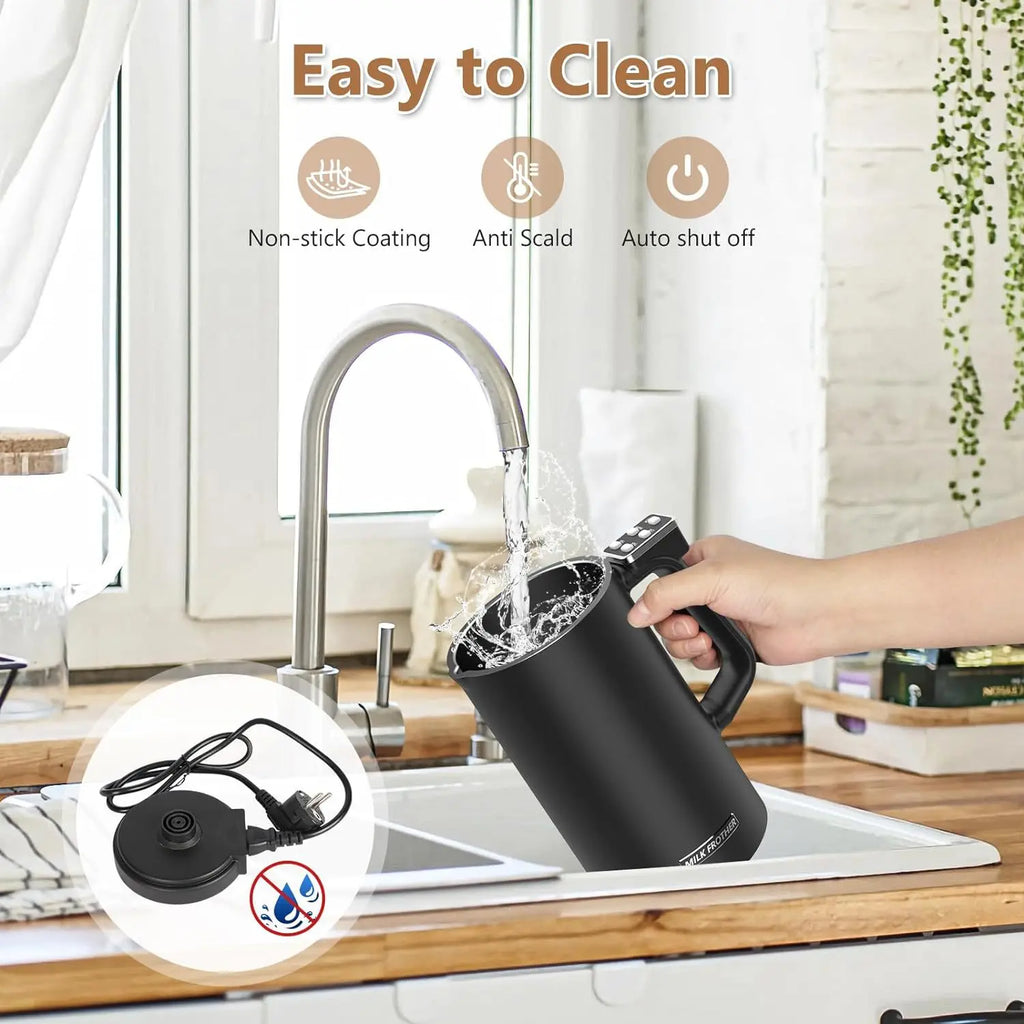 4-in-1 Electric Milk Frother 500ml | Hot & Cold Foam Maker