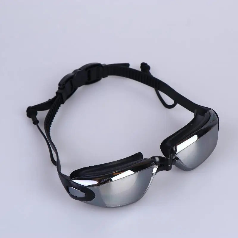 HD Anti-Fog Swimming Goggles, Small Frame Silver Coated Lenses Waterproof Swim Glasses Oasis Select Black