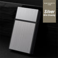 Long Cigarette Case Ultra Thin Flip Cover 20pcs Cigarettes For 100mm Storage Container Box Tobacco Case Smoking Tool Men's Gifts Oasis Select Silver