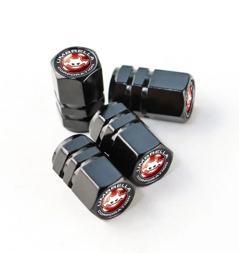 4 PCS Car Tire Valve Stem Caps, Air Caps Cover with Skull Pattern, Dust Proof Metal Valve Stem Covers Oasis Select Black-J
