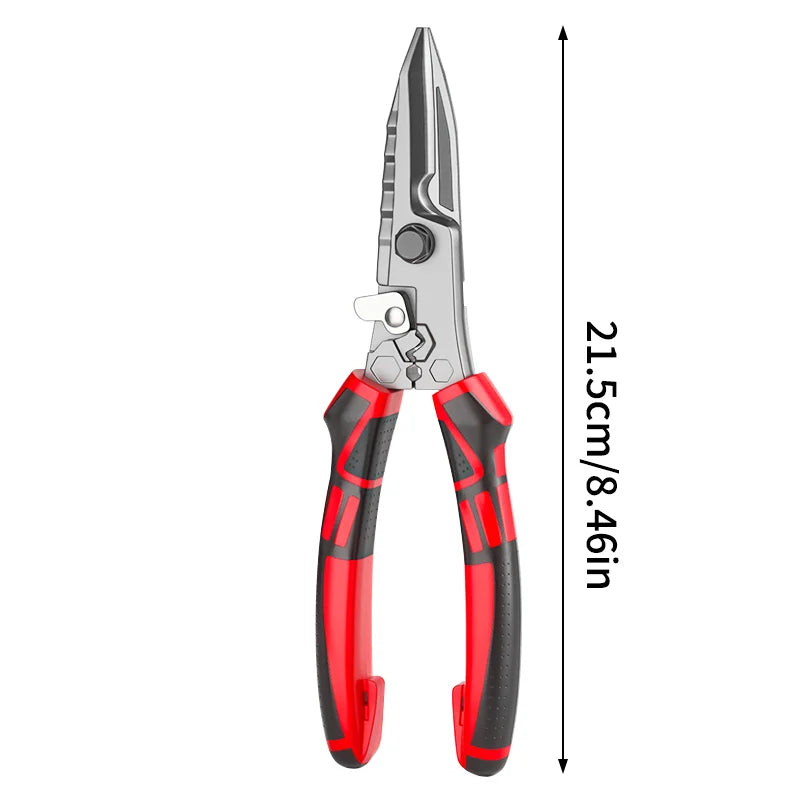 Alloy Steel Multi Functional Shears Industrial Grade Tin Snips Electrician Special Wire Cutter Stripping Iron Sheet Scissors Oasis Select 1PC