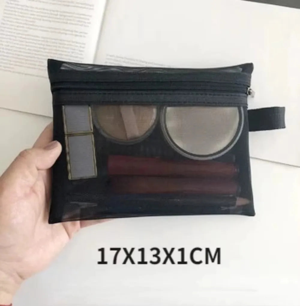 Mesh Cosmetic Bag – Travel Makeup Organizer & Toiletry Pouch