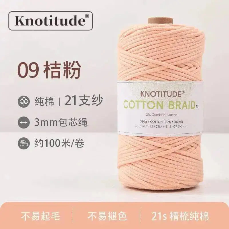 Macrame Braid Cotton Cord 109Yards Pure Rope Bracelet Knots DIY Craft