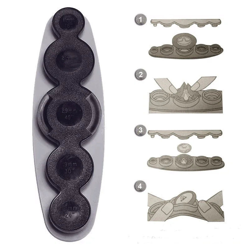 5 Different Size 5 in 1 Cover Versatile Button Mold Tool for Clothing Repairs or DIY Sewing Project 1 Set Cover Buttons Tools Oasis Select